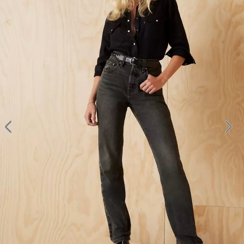 LEVIS 501 original fit washed black straight leg jeans